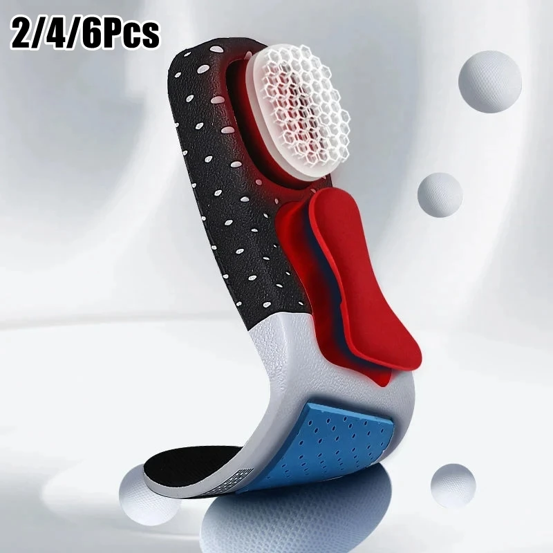 2/4/6Pcs Arch Support Plantarfasziitis Orthopädische Einlegesohle Schuhe Einlegesohlen für Füße Männer Silikon Schock absorbieren Nicht Slip Schuh Pads Image