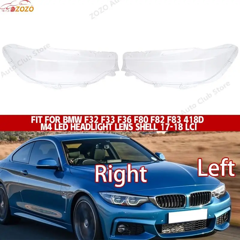 Scheinwerfer Objektiv Für BMW 4er M4 F32 F33 F36 F82 2017-2020 Scheinwerfer Abdeckung Transparent Ersetzen Original Lampenschirm zubehör