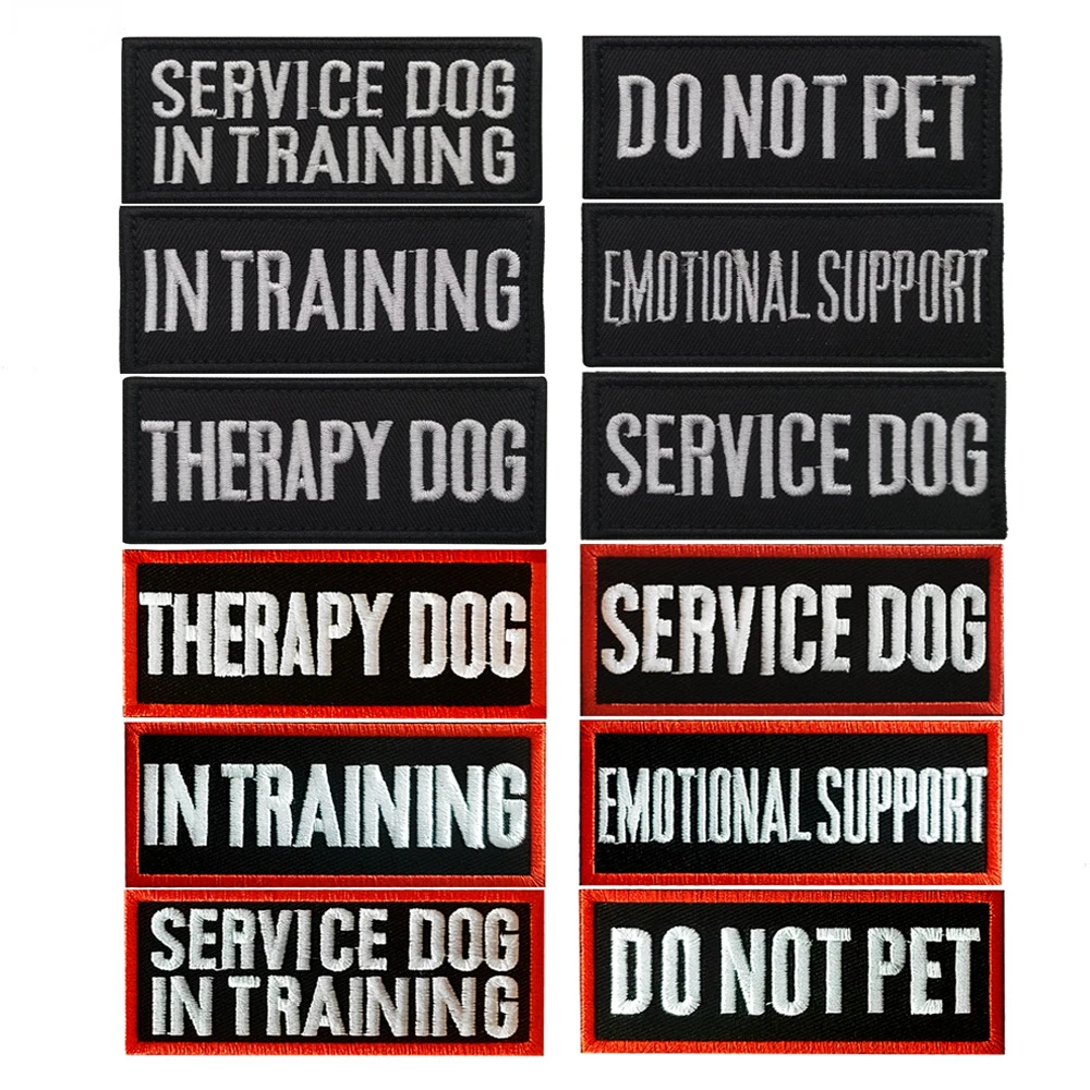 NICHT PET-Haustierabzeichen THERAPY HUND Taktischer Aufnäher mit Klettverschluss, Service-Hundapplikation für Haustiere, Hunde, Katzen, 9 x 4 cm Image