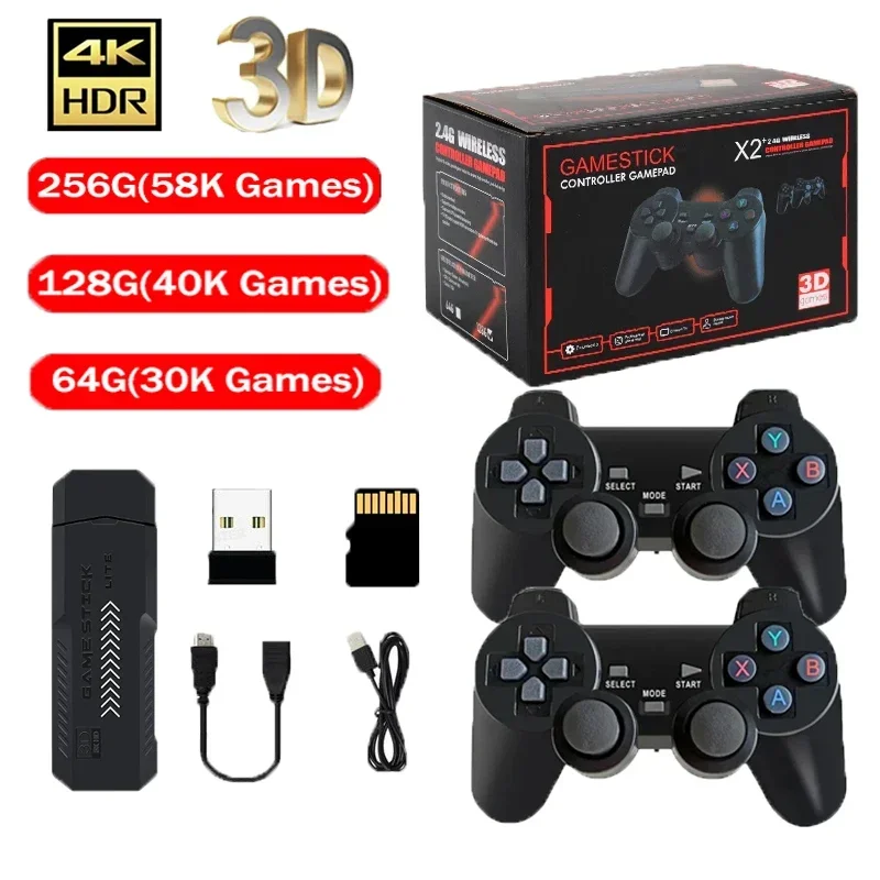 X2 Plus 128G 50000 Game GD10 Pro 4K Game Player 3D HD Retro Video Game Console Wireless Controller TV 50 Emulator For Kids Gifts