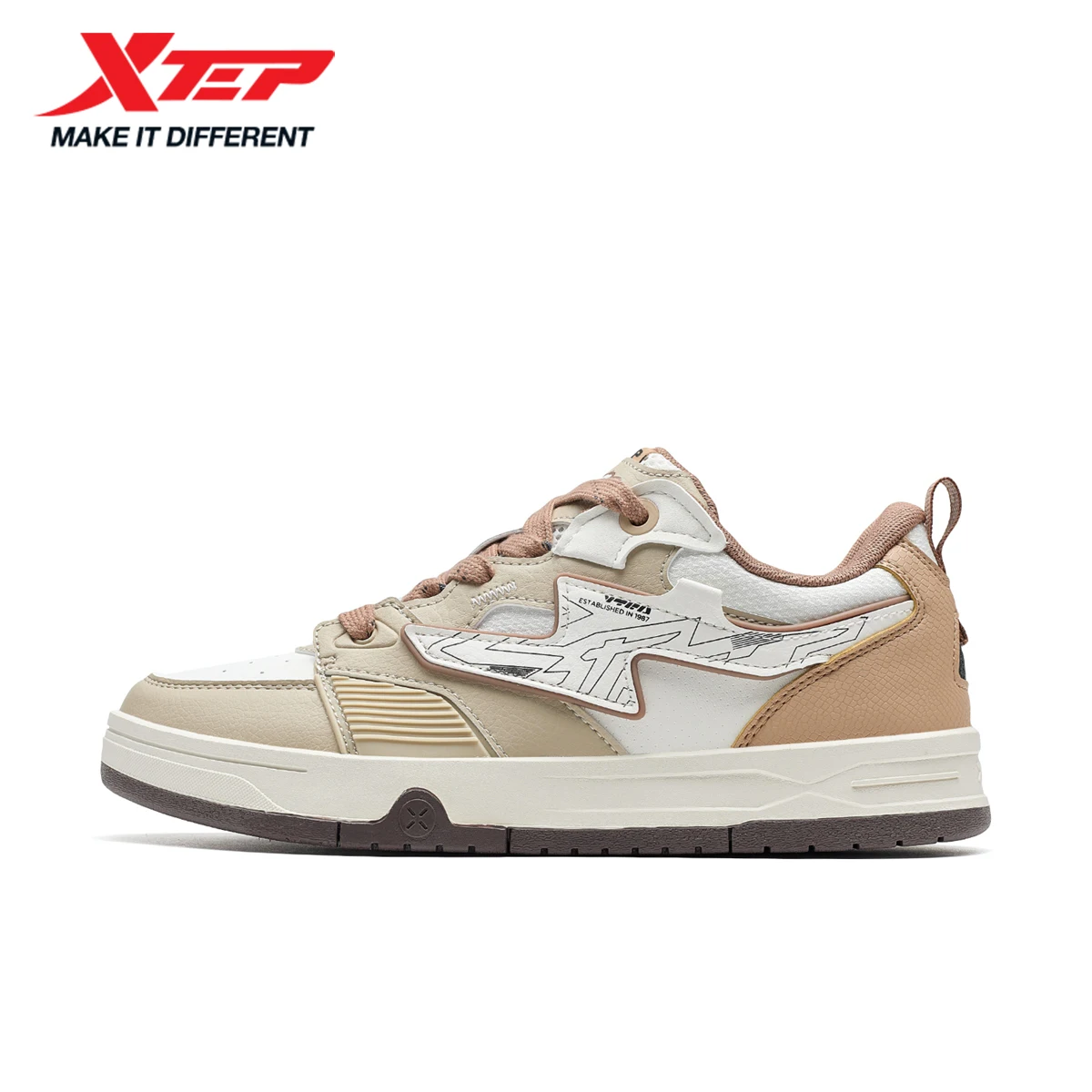 Xtep YUJIE Skateboard-Schuhe für Damen, 2025, Sommer, atmungsaktive Freizeitschuhe, Panda-Schuhe, Sportschuhe mit dicken Sohlen, 976318310058