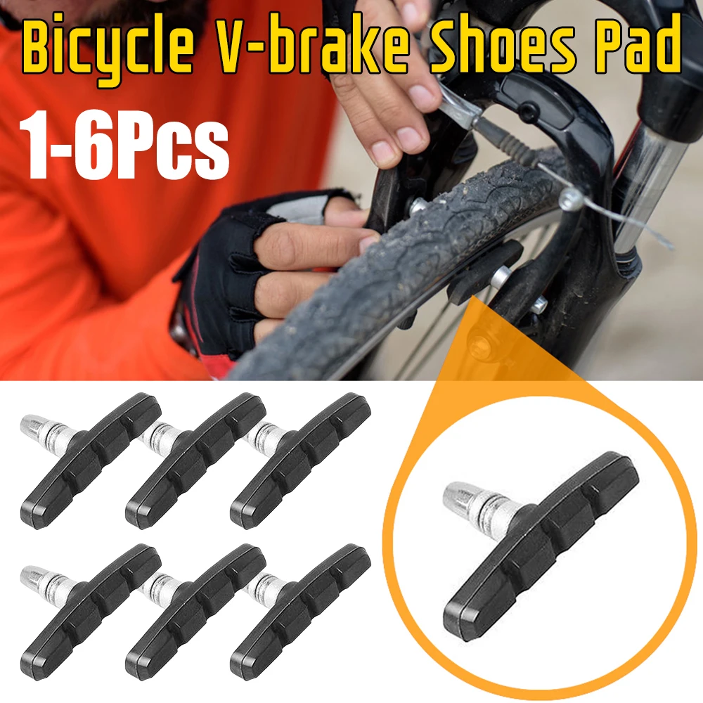 1-6 stücke Fahrrad Brems Blöcke Gummi Radfahren Teil Werkzeuge MTB Mountain Road Fahrrad Leichte V-bremse Schuhe Pads fahrrad Zubehör