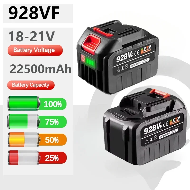 928VF Akku 18V 20V 21V 22500mAh wiederaufladbarer Lithium-Ionen-Akku für elektrische Kettensäge, elektrischer Bohrschrauber, Elektrowerkzeug Image