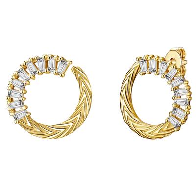 Lulu & Jane - Ohrstecker aus Messing in Gelbgold mit Zirkonia Ohrringe 1 ct Damen (36.99 € / 1 ct) Image