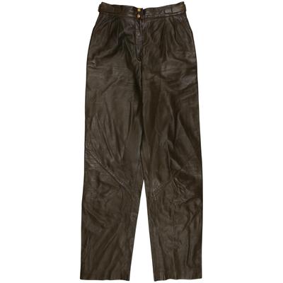 Escada Damen Stoffhose, Gr. 40, braun, Leder, Viskose Image