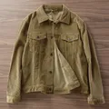 Autunno e inverno nuovo giapponese retrò nostalgico giacca cargo in velluto a coste moda uomo 100% cotone lavato allentato casual cappotto kaki
