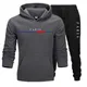 Felpa con cappuccio + pantaloni da uomo e da donna alla moda autunno e inverno, set da due pezzi, tuta per il tempo libero da uomo sportiva da jogging all'aperto 2025