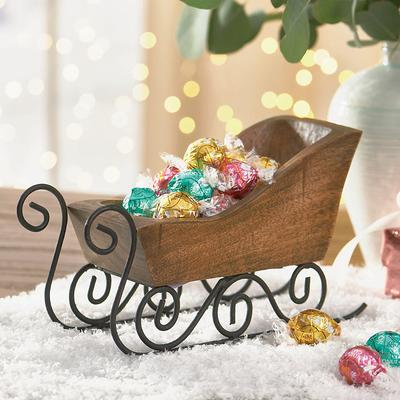 Christmas Wooden Tabletop Sleigh - Grandin Road