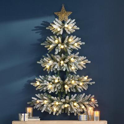 Christmas Pre-Lit Deluxe Wall Hanging Tree - Grandin Road