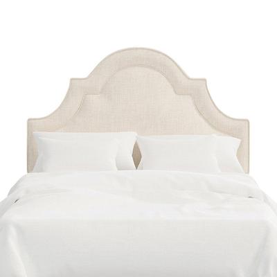 Vanessa Headboard - Notched Arch Bed, Notched Arch Bed/Linen Cream, King - Grandin Road