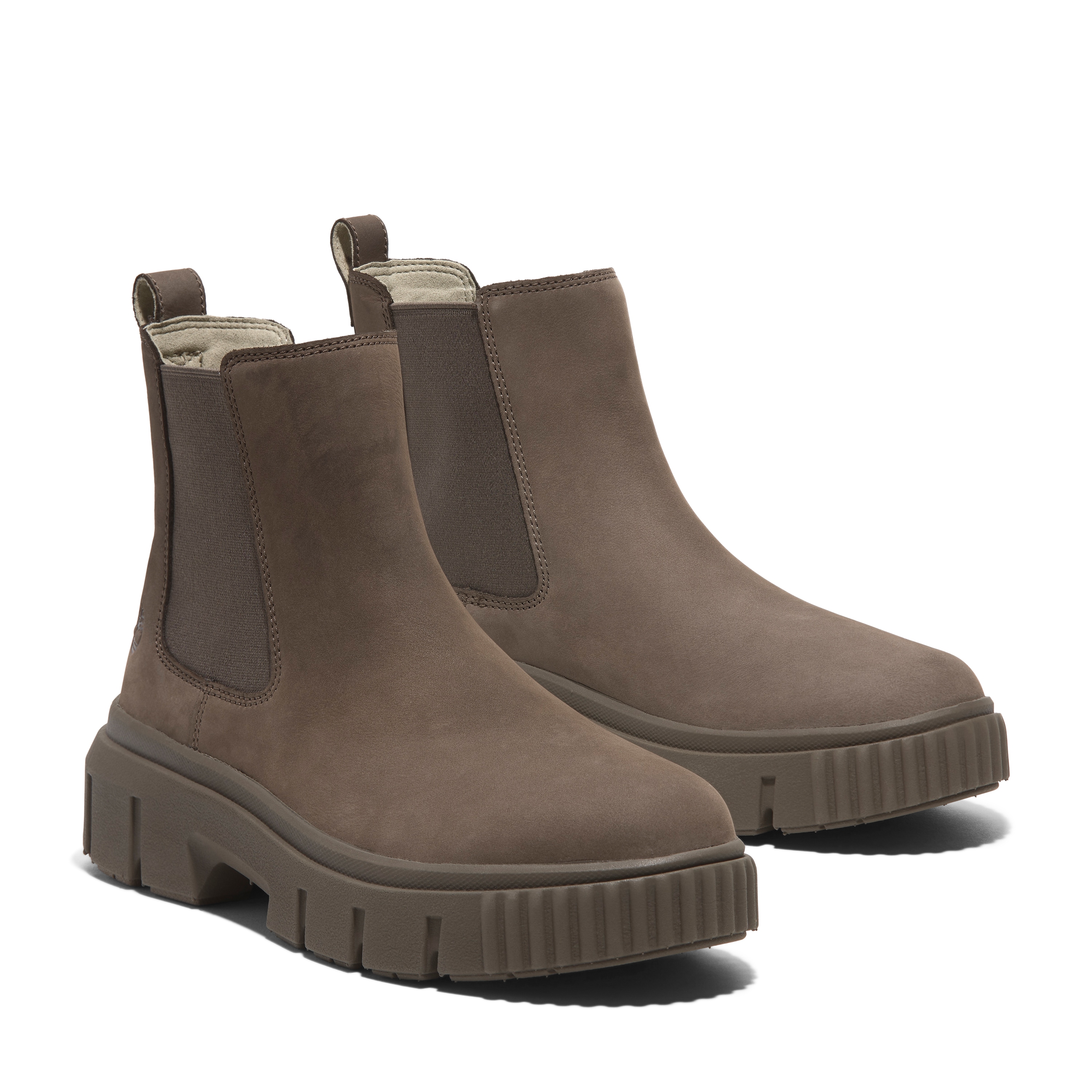 Chelseaboots TIMBERLAND "GREYFIELDMID CHELSEA BOOT", Gr. 40, medium braun nubuck, Leder, Schuhe, Winterstiefel, Schnürstiefel, Winterschuhe, Topseller Image