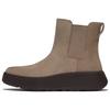 Chelseaboots FITFLOP "F-MODE", Damen, Gr. 40, grau (taupe), Veloursleder, Elastischer Einsatz, casual, Schuhe, Chunky Boots mit Plateausohle
