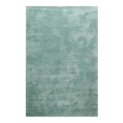 Teppich HOMIE LIVING "Pisa", grün (salbeigrün), B:130cm H:25mm L:190cm, Polyester, Teppiche, Hochflor, Microfaser, uni, weich, Shaggy, Wohnzimmer, Schlafzimmer Image
