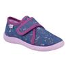 Hausschuh RICHTER "Mia WMS: Mittel", Kinder, Gr. 32, blau (blau, rosa), Baumwolle, kontrastfarbene Details, casual, Schuhe, Kindergartenschuhe mit WMS, Größenschablone zum Download