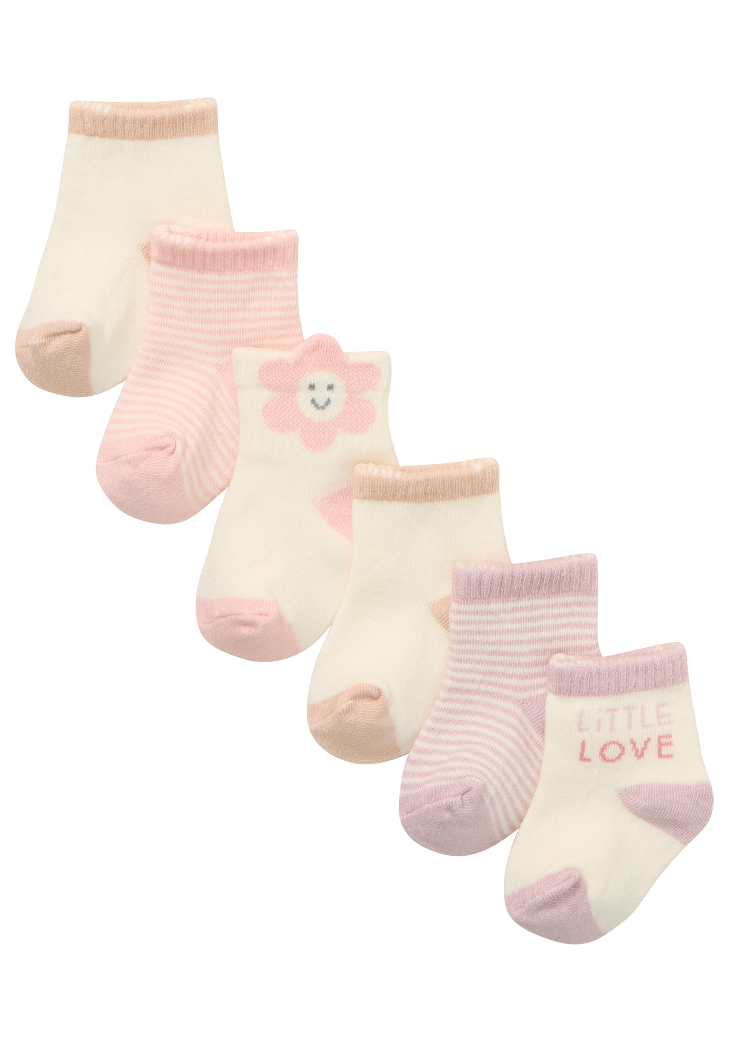 Socken HUGGIES BABYWEAR "HGHG 6PK QUARTER SOCK", Baby, Gr. 2 (74/80), huggies eggnog, Materialmix, Socken, in unterschiedlichen Designs Image