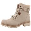 Winterboots TOM TAILOR, Damen, Gr. 38, beige, Lederimitat, Textil, casual, Schuhe, Workerboots, Hiking Boot mit Blockabsatz