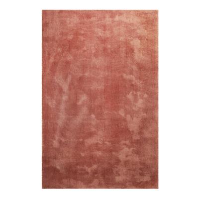 Teppich HOMIE LIVING "Sienna", rot (rotbraun), B:200cm H:20mm L:200cm, Polyester, Teppiche, Hochflor, Microfaser, uni, weich & kuschelig, Wohnzimmer, Schlafzimmer Image