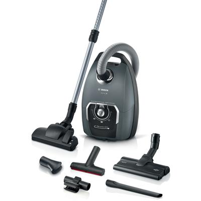BOSCH Bodenstaubsauger "Serie 8 ProSilence, BGL75XPRQ, für Allergiker, 10 Jahre Motorgarantie", grau (titanium), B:32cm H:27,5cm T:48cm, Staubsauger, Hygiene-Filter, Hartbodendüse, XXL-Polsterdüse, langes Kabel, grau