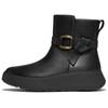 Plateaustiefelette FITFLOP "F-MODE SQUARE-RING", Damen, Gr. 41, schwarz, Leder, casual, Schuhe, Boots, Chunky Boot mit Plateausohle
