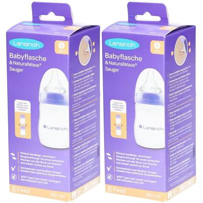 2x Lansinoh NaturalWave Babyflasche 160ml & Sauger S 2x1 St Flaschen Image
