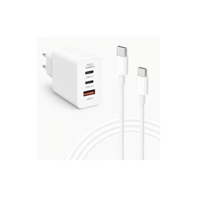 65 W USB-C Schnellladekabel mit Datenfunktion 1m inklusive 65W USB C und USB-A Netzteil Ladeset für Smartphone MacBook Laptop und Tablet kompakt Weiß Image