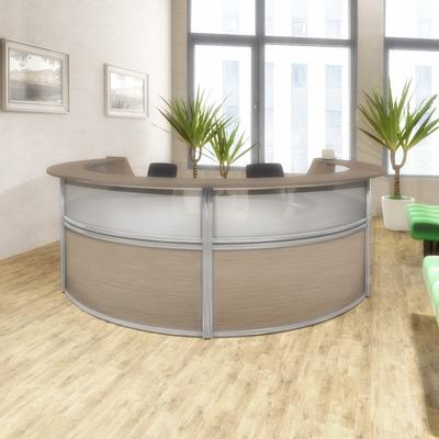 Regency Marque Plexi Four-Unit Reception Curved Desk Workstation