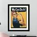 Amanti Art 'Rosie The Riveter ("We Can Do It ")' by Howard Miller Picture Frame Advertisements Paper in Blue/Orange | Wayfair DSW114179