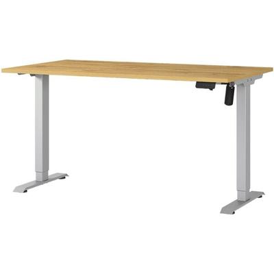 Germania-Werke Schreibtisch höhenverstellbar (elektrisch) »Boras« 140 cm Grandson-Eiche-Nb./Silber, 140x119x80 cm Image