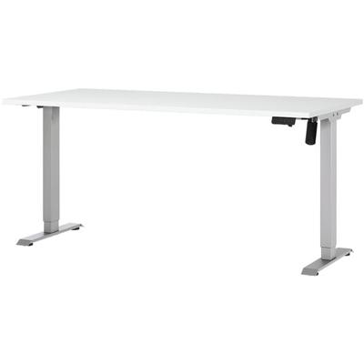 Germania-Werke Schreibtisch höhenverstellbar (elektrisch) »Boras« 160 cm Weiß/Silber, 160x119x80 cm Image