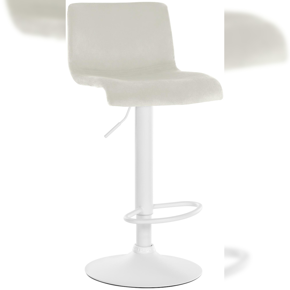 CLP Barhocker Hover Samt creme/Metall matt weiss Image
