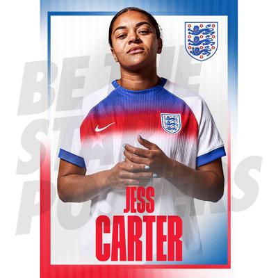 England Lionesses Jess Carter 25/26 Heim-Porträtfoto A3-Poster Image