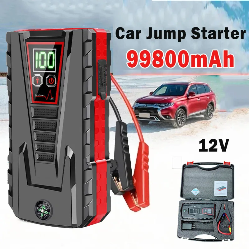 99800mAh Portable voiture saut démarrage pic 5000A batterie externe charge 12V Auto démarrage équipement huile Diesel voiture batterie de secours