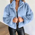 Per donna Cappotto Invernale Cappotto Teddy Cappotto in Pelliccia Sintetica Caldo Confortevole Cerniera All'aperto Casual Semplice Streetwear Ferie Uscire Weekend Cerniera Corto Collo ripiegato