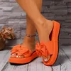 Plus Size Schuhe für Damen 36-43 Sommer Elegante Damen Slip on Plateau Wedges Hausschuhe Mode Einfarbige Strandsandalen