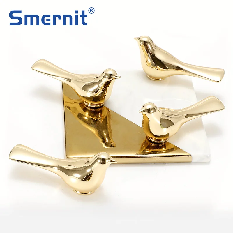 Gold Vogel Schrank Knöpfe Wandbehang Haken Tier Schublade zieht Vintage Küche Türgriffe und Knöpfe Möbel Griff Dekoration