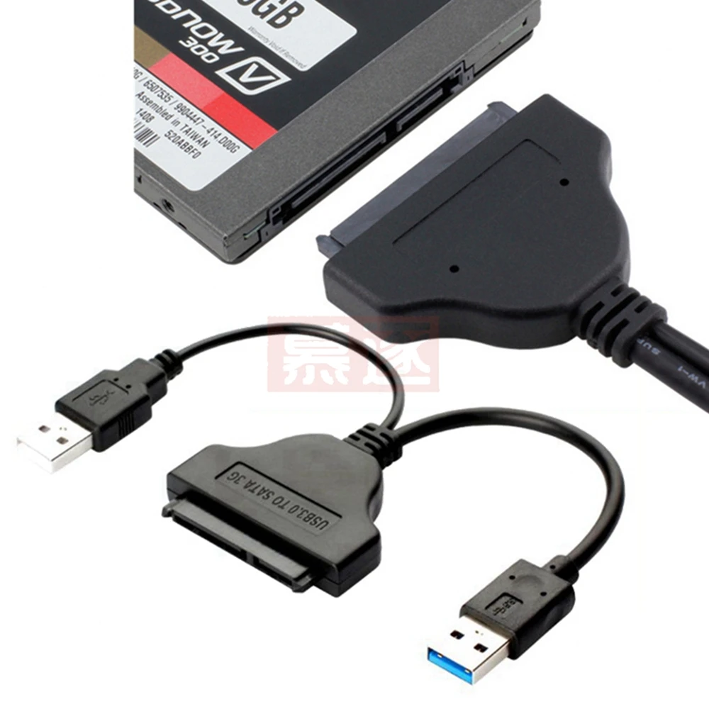 Cavo adattatore da USB 3.0 a SATA 22 pin per convertitore per disco rigido di alimentazione esterna HDD da 2,5/3,5 pollici