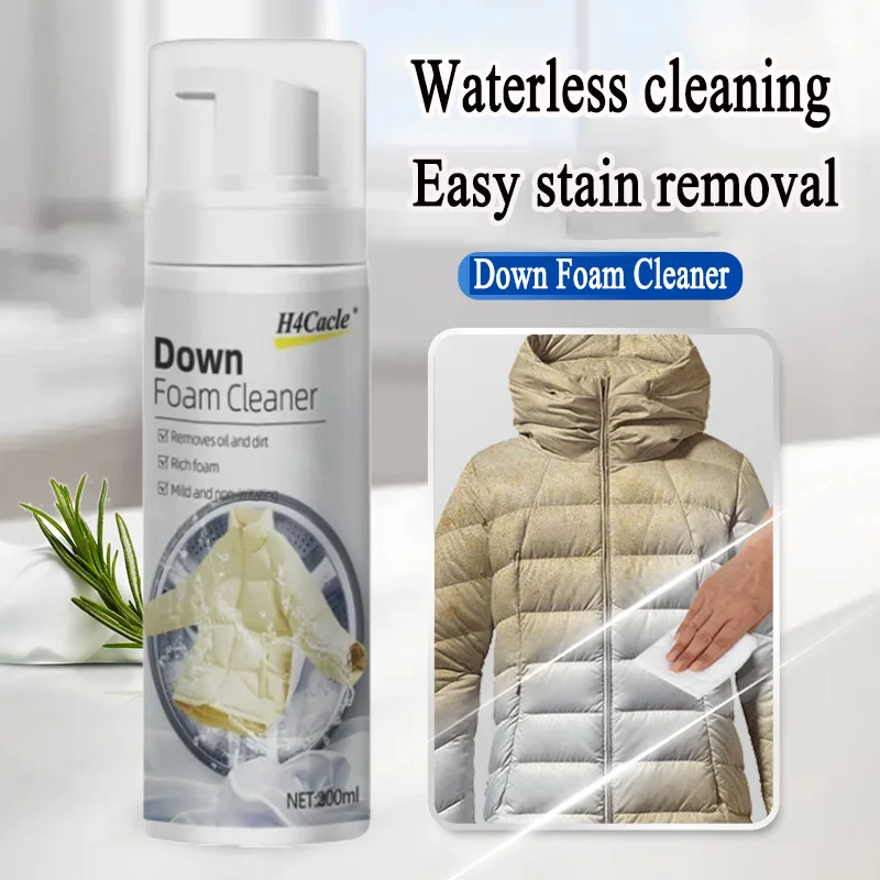 Daunenschaumreiniger, Daunenwäsche-Reinigungsmittel, trockene Daunenjacke, Wäsche, ein Wischen zum Waschen, kein Sprühschaum, mit Daunen gefüllte Mantelkleidung Image