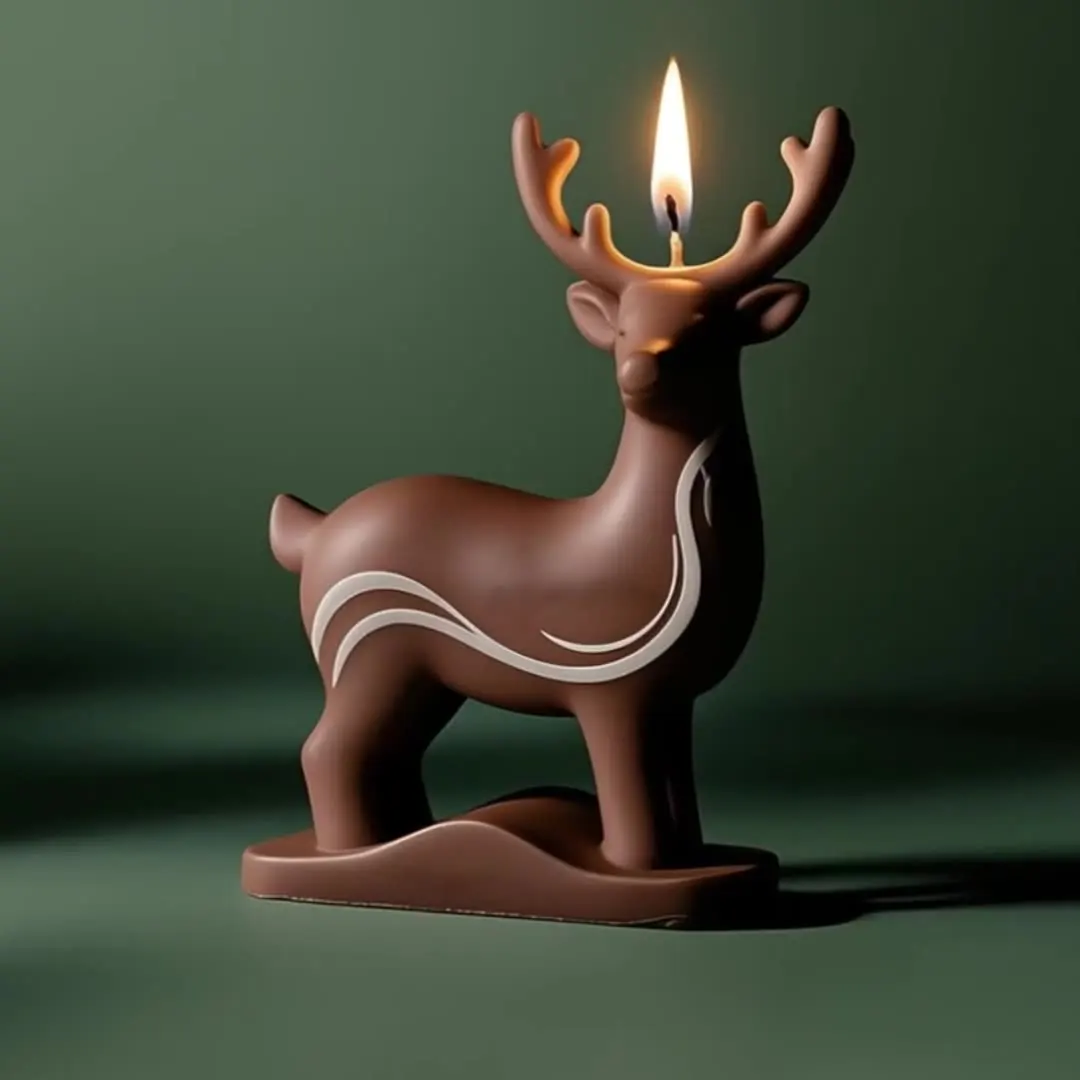 Wiederverwendbare lustige Milu Hirsch Silikonform DIY Weihnachten DIY Kerzenform niedliche Desktop-Dekorationen Weihnachtsgeschenk Image