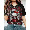 Süßes Mädchen Street Sweet Cool Hip-Hop Halloween Hello Kitty T-Shirt Top Plus Size Damen Sommer Herren Kurzarm T-Shirt Tops
