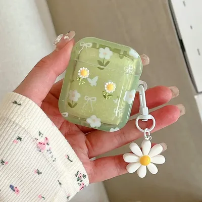 3D Flower Sunflower Earphone Case for Apple AirPods1 2 AirPods 3 4 AirPods pro pro2 tpu Protective Cover With Daisies Keychain