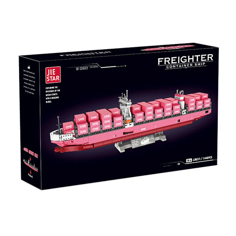 AUF LAGER JJ9217 MOC Versand Fracht Schiff Bausteine Montage Container Boot Ziegel Modell Spielzeug für Kinder Weihnachten Geschenk Image