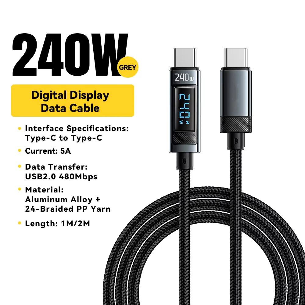 240W USB Typ C Zu USB C Kabel 100W PD 3,1 Schnelle Lade Ladegerät Draht Für Macbook Pro FÜR Xiaomi Für Samsung Laptop Für Essager Image