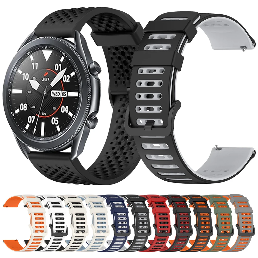22 mm Armband für Samsung Galaxy Watch 3 45 mm 46 mm Gear S3 Classic Sports Silikonarmband Correa Huawei Watch 5/GT5 Pro Armband Image