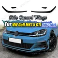 Auto Paraurti Anteriore Spoiler Laterale Per VW Golf 7.5 MK7.5 GTI GTD 2017 2018 2019 Splitter Canard Air Blade Tuning Body Kit Nero Lucido