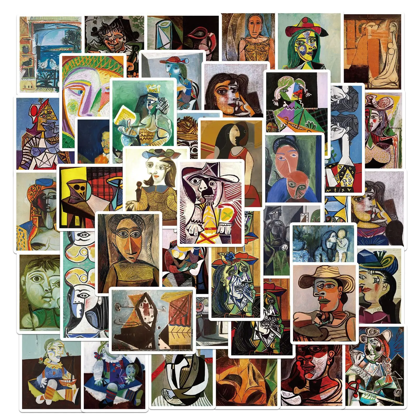 50 Stück Picasso abstrakte Kunst Ölgemälde DIY Aufkleber Scrapbook Handy Gepäck Skateboard wasserdichte Aufkleber Image