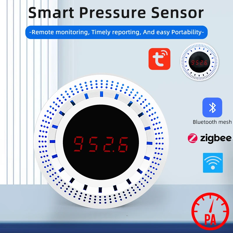 Tuya WiFi / Zigbee Smart Air Pressure Sensor mit Temperaturerkennung LED-Anzeige Smart Home Linkage Image