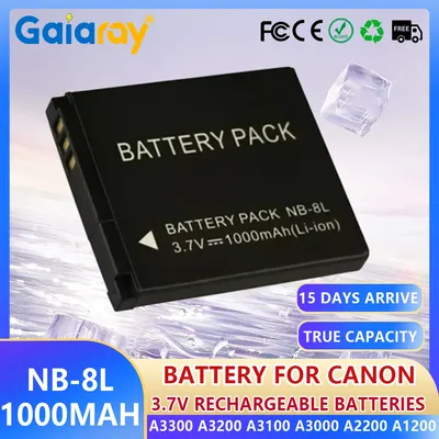 3.7V 1000mAh NB-8L NB 8L NB8L Li-ion Digital Camera Battery For Canon PowerShot A3300 A3200 A3100 A3000 A2200 A1200 IS Batteries