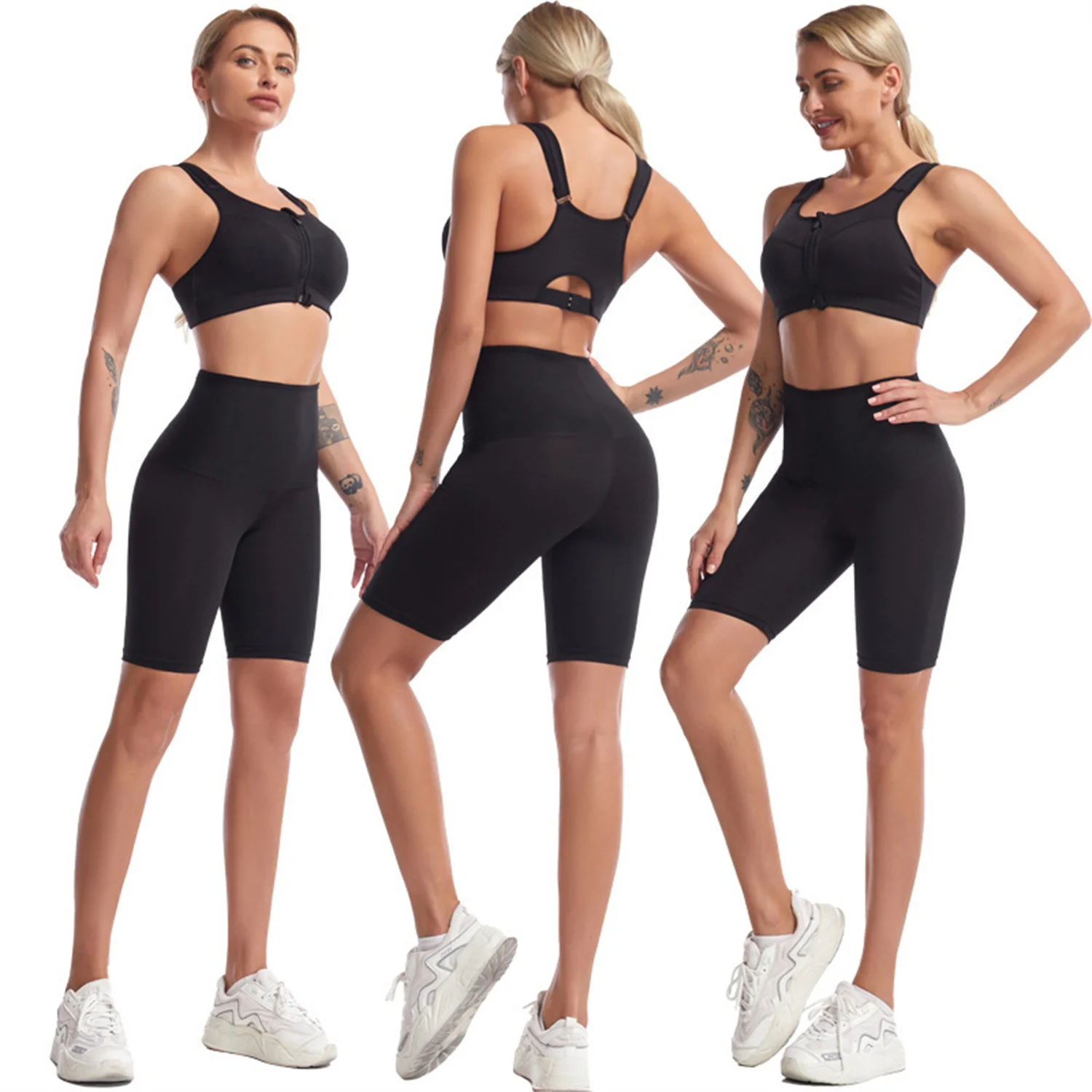 1 Stück Damen-Sauna-Shorts mit hoher Taille, Korsett, schweißverbessernd, Thermo-Shorts für Gewichtsverlust, Workout, Fitnessstudio, Fitness, Shapewear Image
