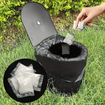 No need to unpack-[Portable | Stool Absorbent] Outdoor portable toilet, bagged camping toilet paper, outdoor c