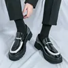 Sommer-Le Fu-Schuhe mit großem Kopf für Jugendliche, britischer Stil, dicker Boden, farbblockiert, rutschfest, atmungsaktiv, One-Step-Lazy-Schuhe